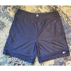 Starter Mens Basketball Workout Athletic Shorts 2XL Navy Blue Mesh 40x8 Pockets